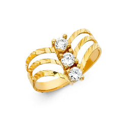14K Yellow Gold CZ Rings and Mother Semanario Ring