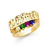 14K Yellow Gold CZ Rings and Mother Semanario Ring