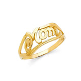 14K Yellow Gold CZ Rings and Mother Semanario Ring
