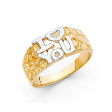 Load image into Gallery viewer, 14K Two Tone 8mm Assorted I Love You Ring - silverdepot