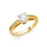 14K Yellow CZ Engagement Ring