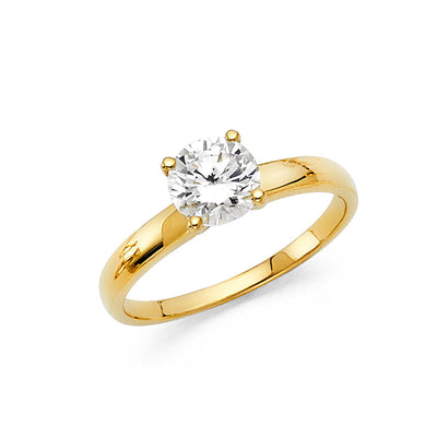 14K Yellow CZ Engagement Ring