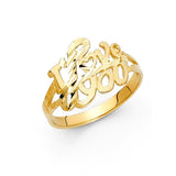 14K Yellow Gold 12mm Assorted I Love You Ring