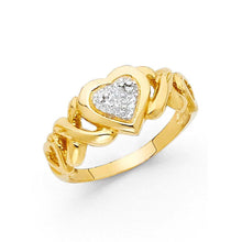 Load image into Gallery viewer, 14K Two Tone 10mm Assorted Fancy Heart Ring - silverdepot