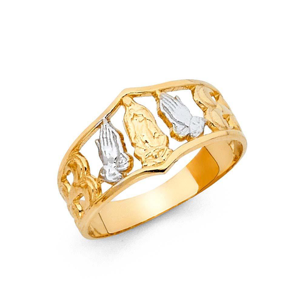 14K Two Tone 10mm Religious Ring