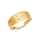 14K Yellow Gold 7mm Lucky Ring