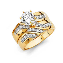 Load image into Gallery viewer, 14K Yellow Gold Round 5mm CZ Ladies Wedding Band