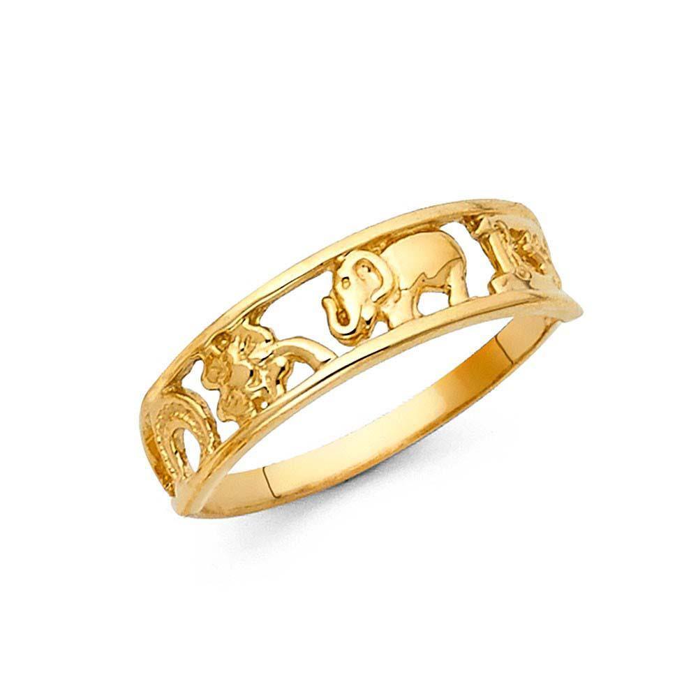 14K Yellow Gold 5mm Lucky Ring - silverdepot