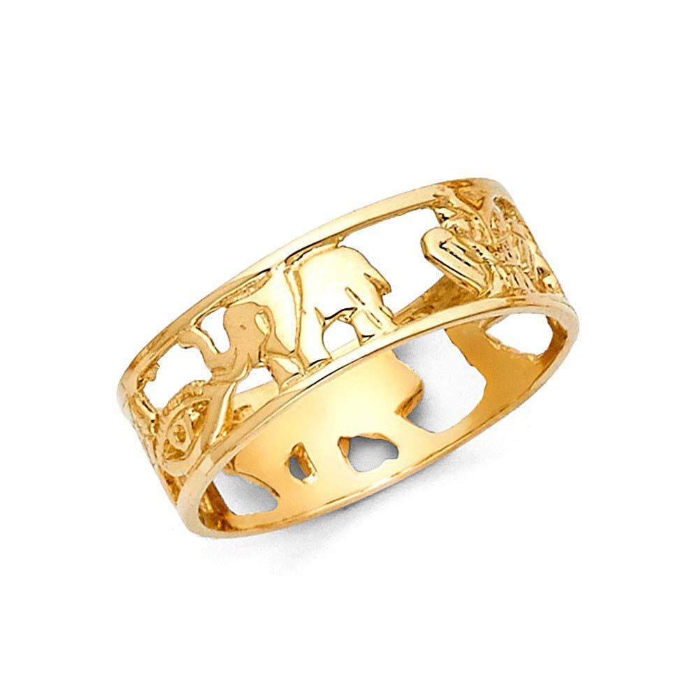 14K Yellow Gold 6mm Lucky Ring - silverdepot