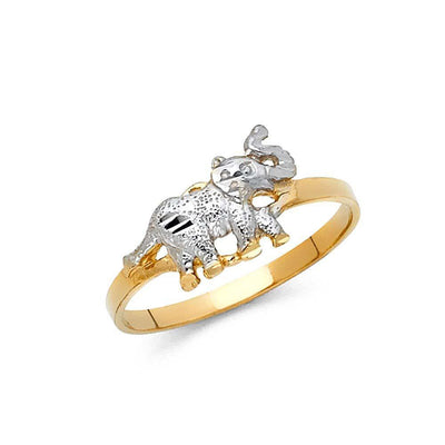 14K Two Tone 9mm Lucky Ring - silverdepot