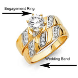 14K Yellow Gold Round 5mm CZ Ladies Wedding Band