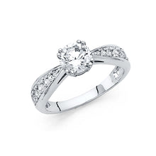 Load image into Gallery viewer, 14K White CZ ENGAGEMENT Ring 3.4grams