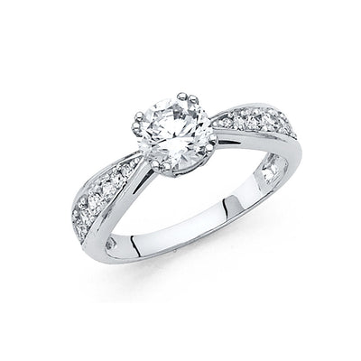 14K White CZ ENGAGEMENT Ring 3.4grams