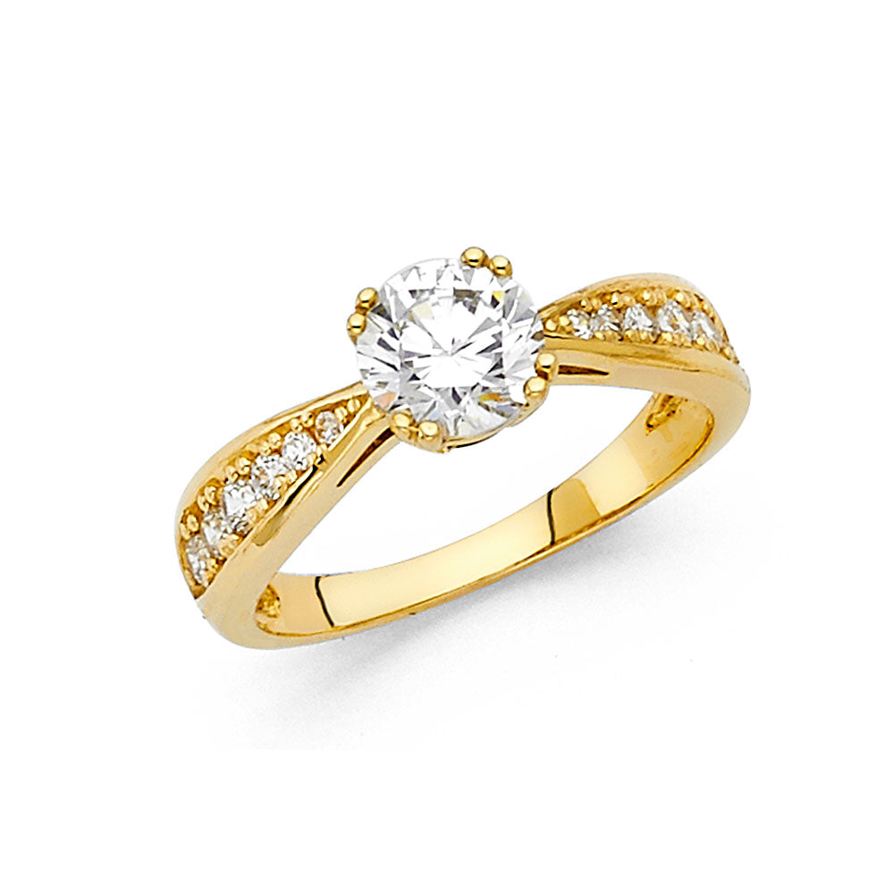 14K Yellow CZ ENGAGEMENT Ring 3.4grams