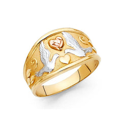 14K Tri Color 11mm Fancy Ring