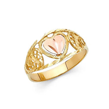 Load image into Gallery viewer, 14K Two Tone 10mm Fancy Heart Ring - silverdepot