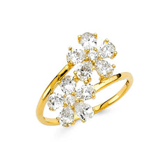 14K Yellow Gold CZ Fancy Ring