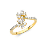 14K Yellow Gold CZ Fancy Ring