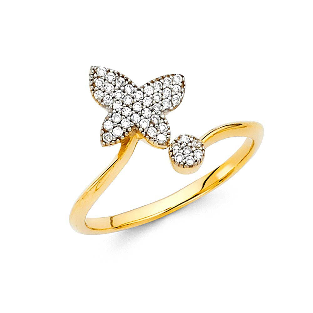 14K Yellow Gold CZ Fancy Ring