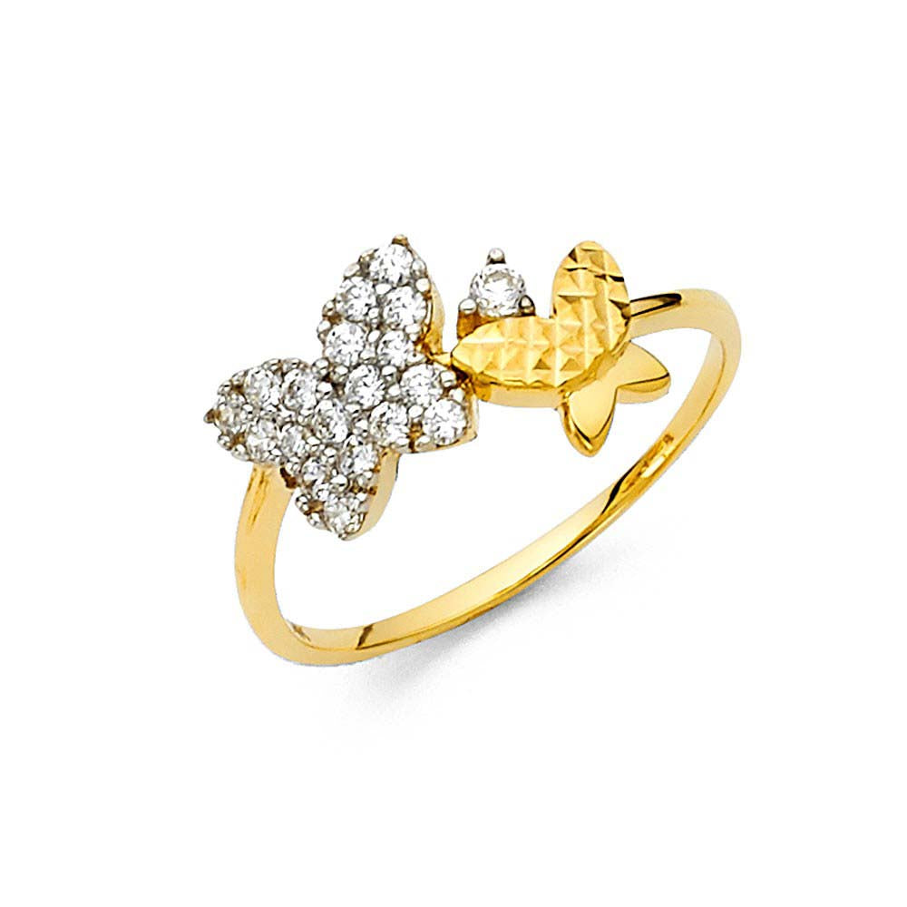 14K Yellow Gold CZ Fancy Ring