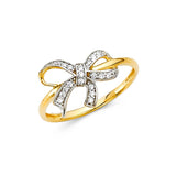 14K Yellow Gold CZ Fancy Ring