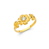 14K Yellow Gold CZ Fancy Ring