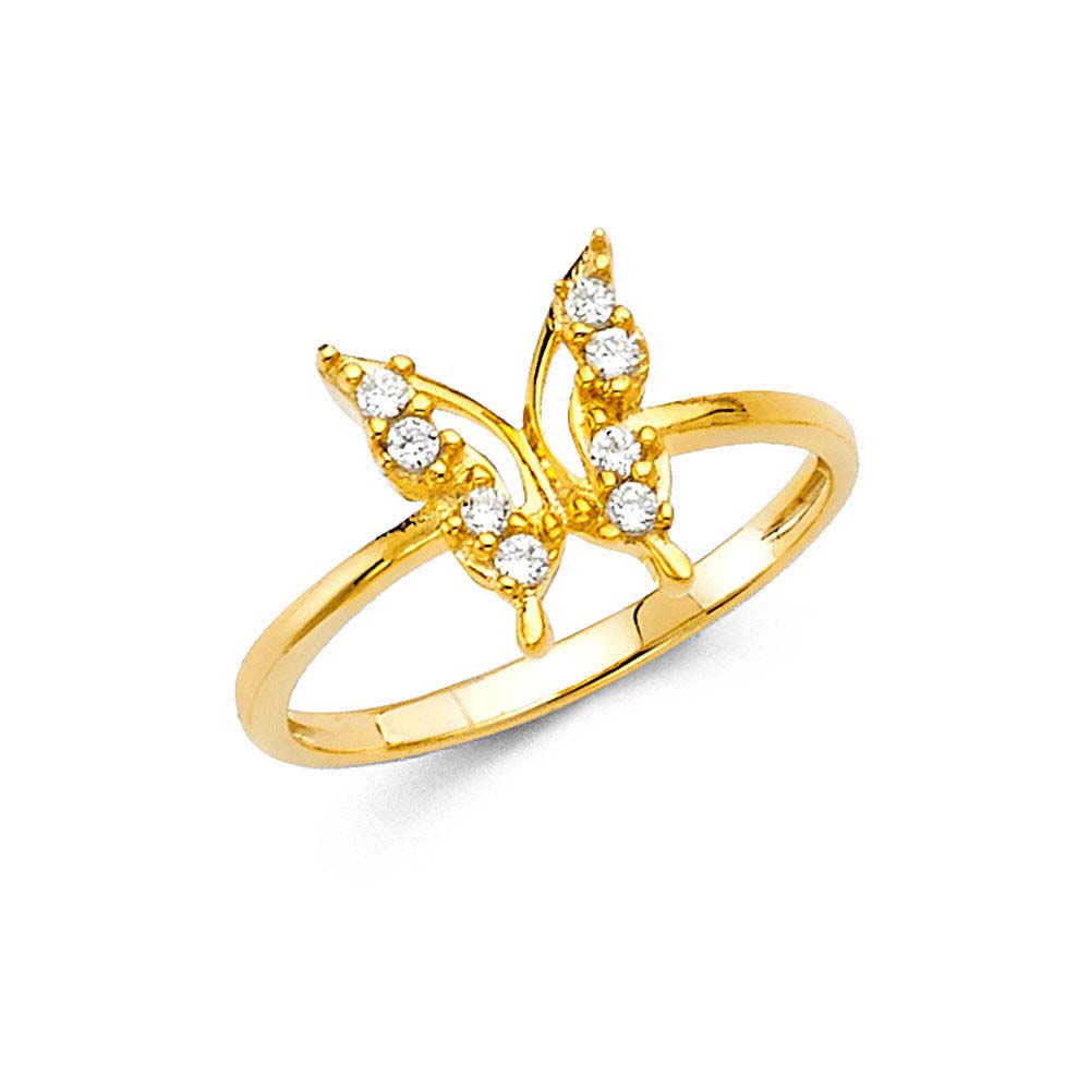 14K Yellow Gold CZ Fancy Ring