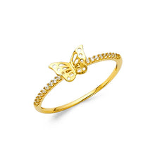 Load image into Gallery viewer, 14K Yellow Gold CZ Fancy Ring