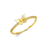 14K Yellow Gold CZ Fancy Ring