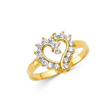 14K Yellow Gold CZ Fancy Ring