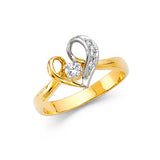 14K Yellow Gold CZ Fancy Ring