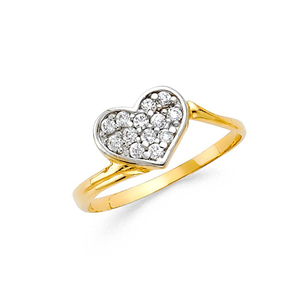 14K Yellow Gold CZ Fancy Ring