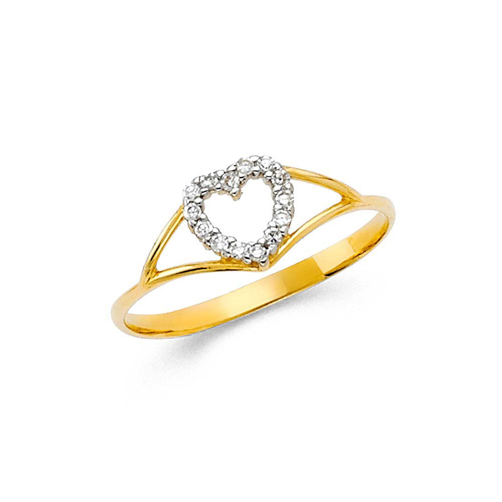 14K Yellow Gold CZ Fancy Ring