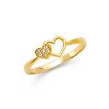 14K Yellow Gold CZ Fancy Ring