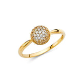 14K Yellow Gold 8mm Clear CZ Fancy Ring