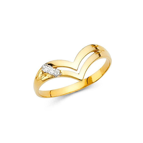 14K Yellow Gold 8mm Clear CZ Fancy Ring