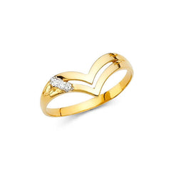 14K Yellow Gold 8mm Clear CZ Fancy Ring
