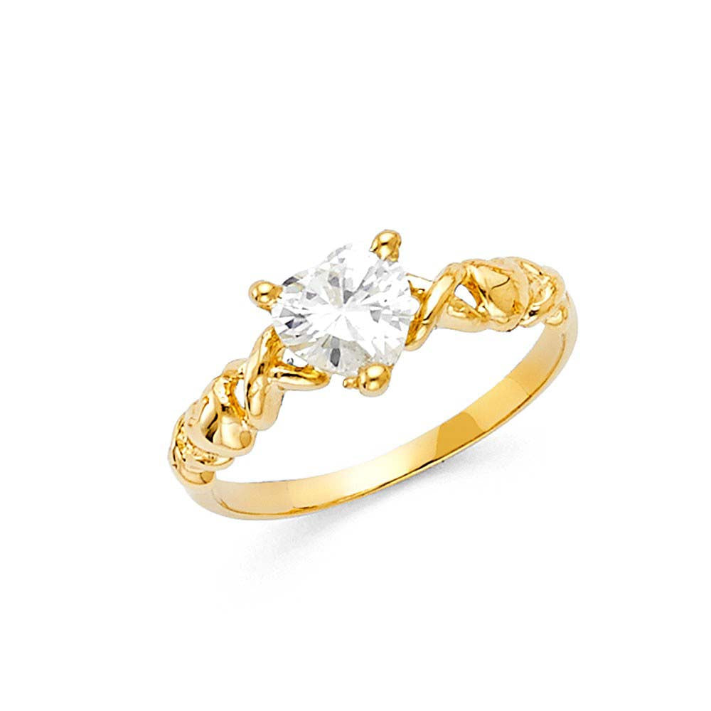 14K Yellow Gold Ladies Fancy CZ Ring