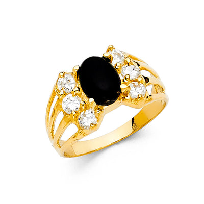 14K Yellow CZ FANCY Ring 2.8grams