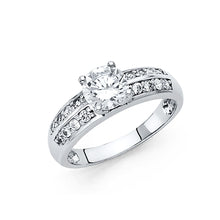 Load image into Gallery viewer, 14K White CZ ENGAGEMENT Ring 3.6grams
