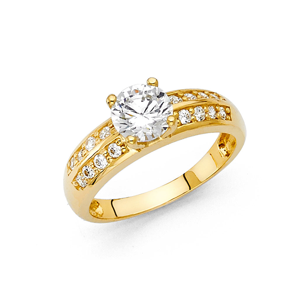 14K Yellow CZ ENGAGEMENT Ring 3.6grams