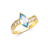 14K Yellow Gold Ladies Fancy CZ Ring