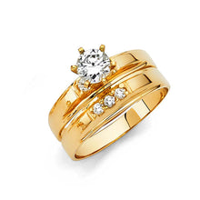 Load image into Gallery viewer, 14K Yellow Gold Round 4mm CZ Ladies Wedding Band
