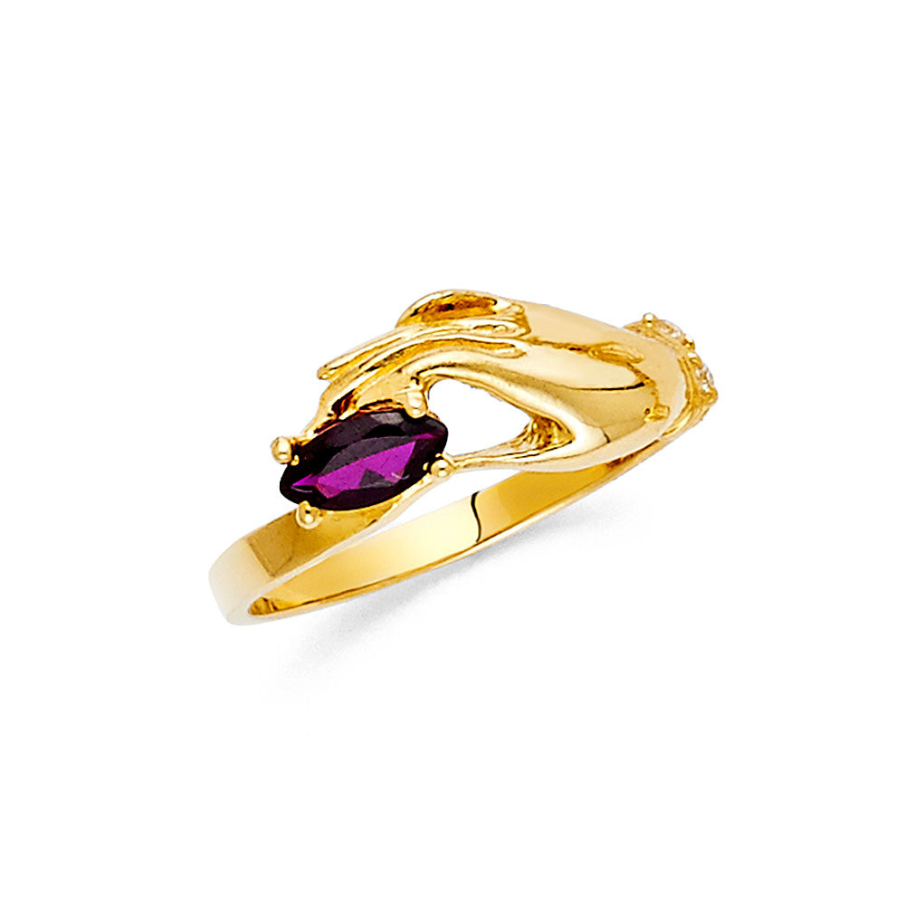 14K Yellow CZ FANCY Ring 2.1grams