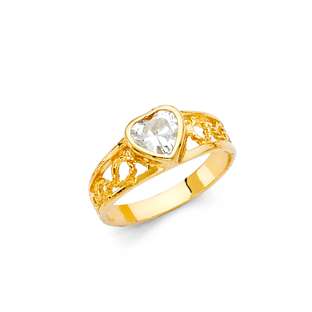 14K Yellow CZ BABIES Ring 1.4grams