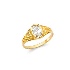 14K Yellow CZ BABIES Ring 1.1grams