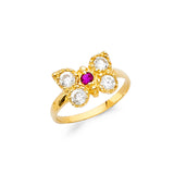 14K Yellow CZ BUTTERFLY BABIES Ring 1.2grams