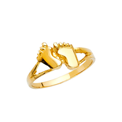 14K Yellow FOOT BABIES Ring 1.1grams