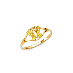 14K Yellow Gold Yellow CZ NOV Birth Stone Babies Ring