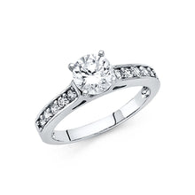 Load image into Gallery viewer, 14K White CZ ENGAGEMENT Ring 3.3grams